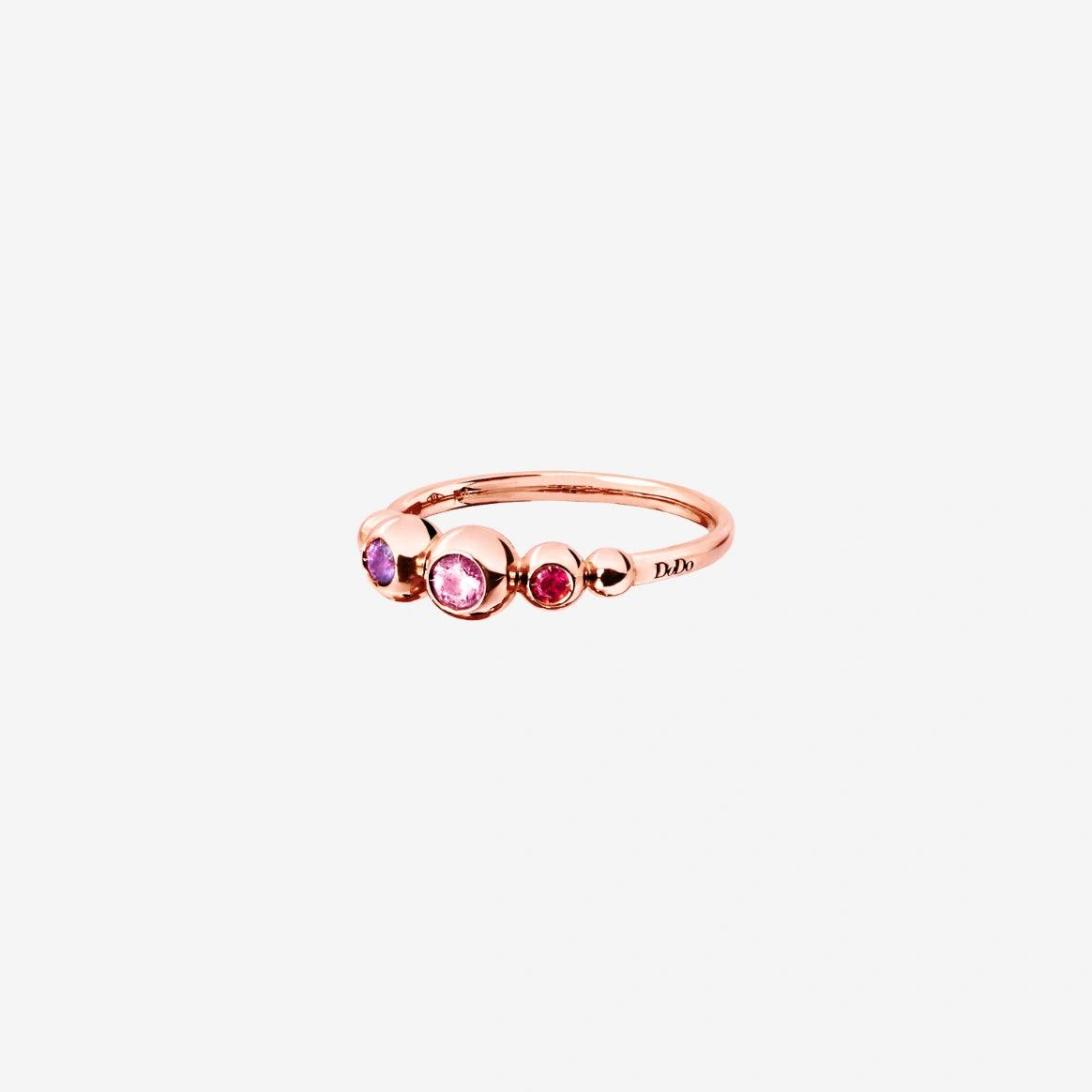 Dodo Bollicine Gemstone Ring in 9K Rose Gold with Pink Sapphire - Orsini Jewellers