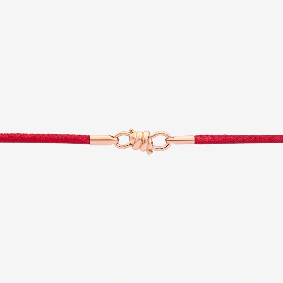 DoDo Bracelet NODO Burgundy Napper Leather Rose Gold - Orsini Jewellers