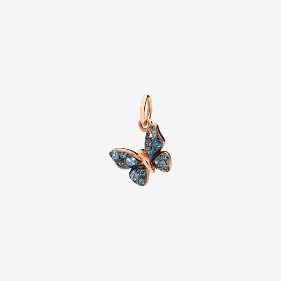 Dodo Butterfly Charm in 9k Rose Gold and Blue Sapphires - Orsini Jewellers