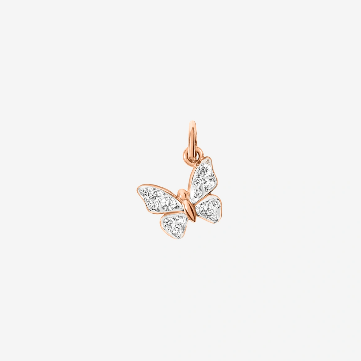 Dodo Butterfly Charm in 9k Rose Gold and White Diamonds - Orsini Jewellers