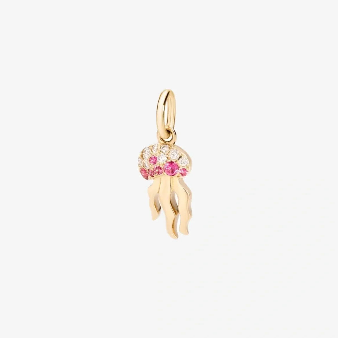 DoDo Charm JELLYFISH 18k Yellow Gold Diamonds and Red Spinels - Orsini Jewellers