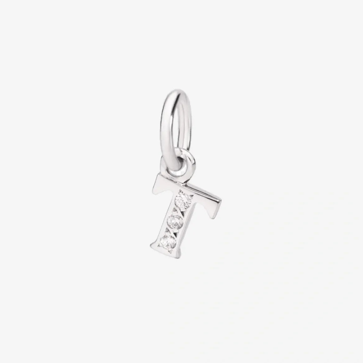 DoDo Charm LETTER T PRECIOUS White Gold Diamonds - Orsini Jewellers