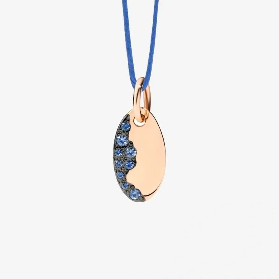 DoDo Charm TAG Rose Gold and Blue Sapphires - Orsini Jewellers