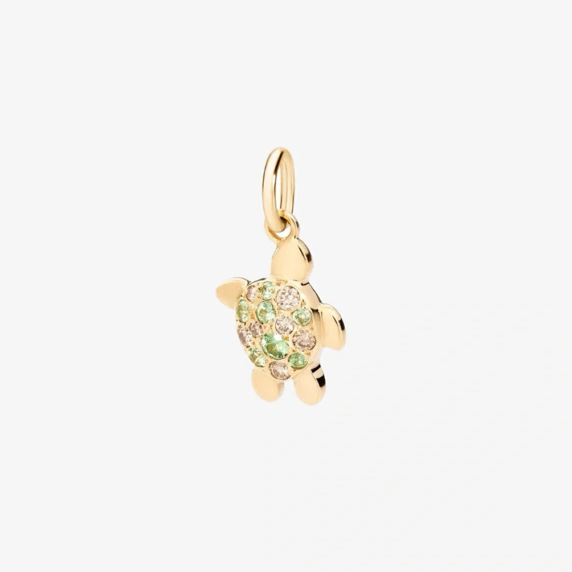 DoDo Charm TURTLE Yellow Gold Brown Diamonds and Tsavorites - Orsini Jewellers