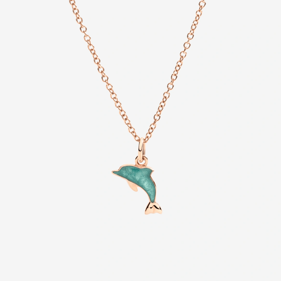 DoDo Dolphin Charm in Blue Mother of Pearl Enamel - Orsini Jewellers