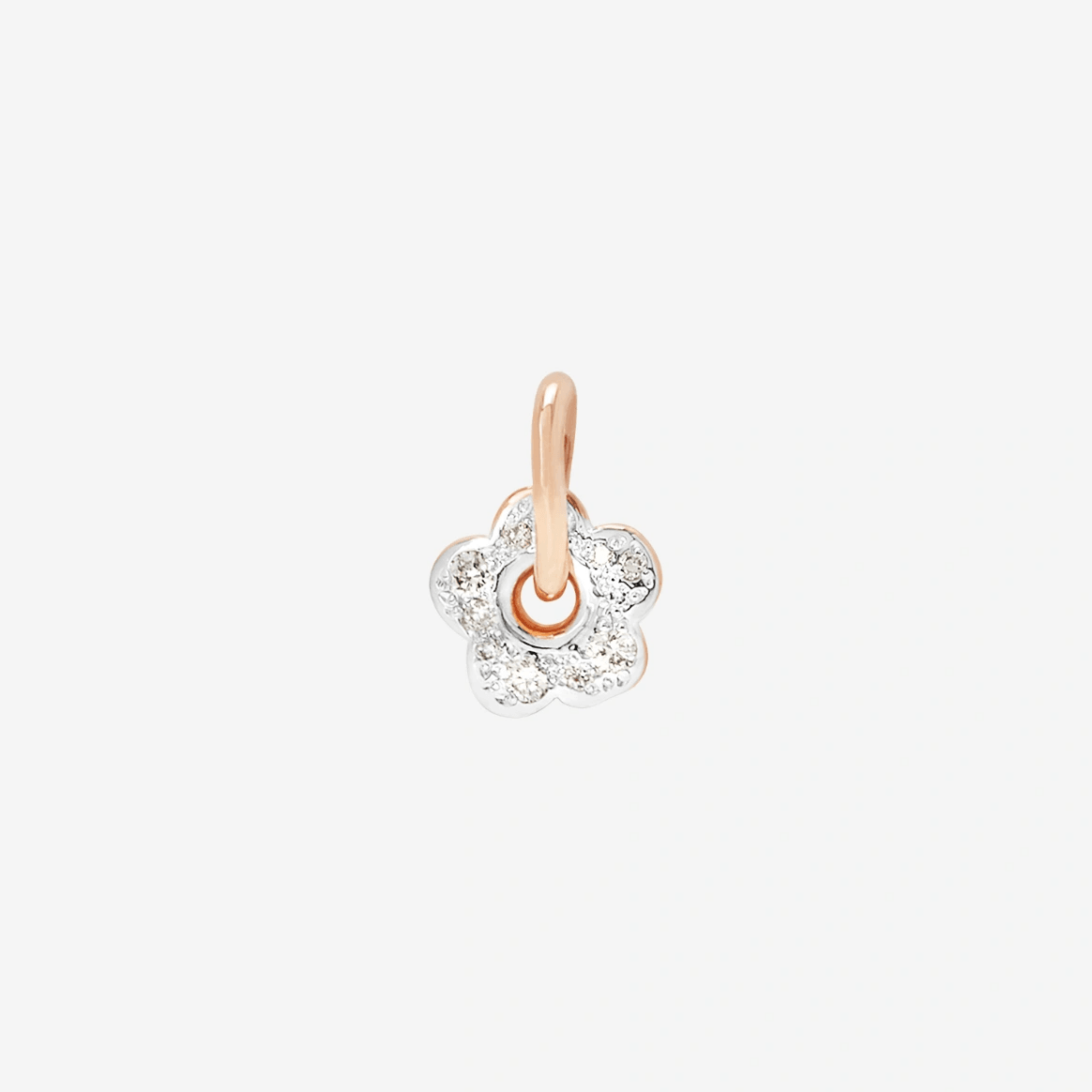 Dodo Flower Charm in 9k Rose Gold with Diamonds - Orsini Jewellers