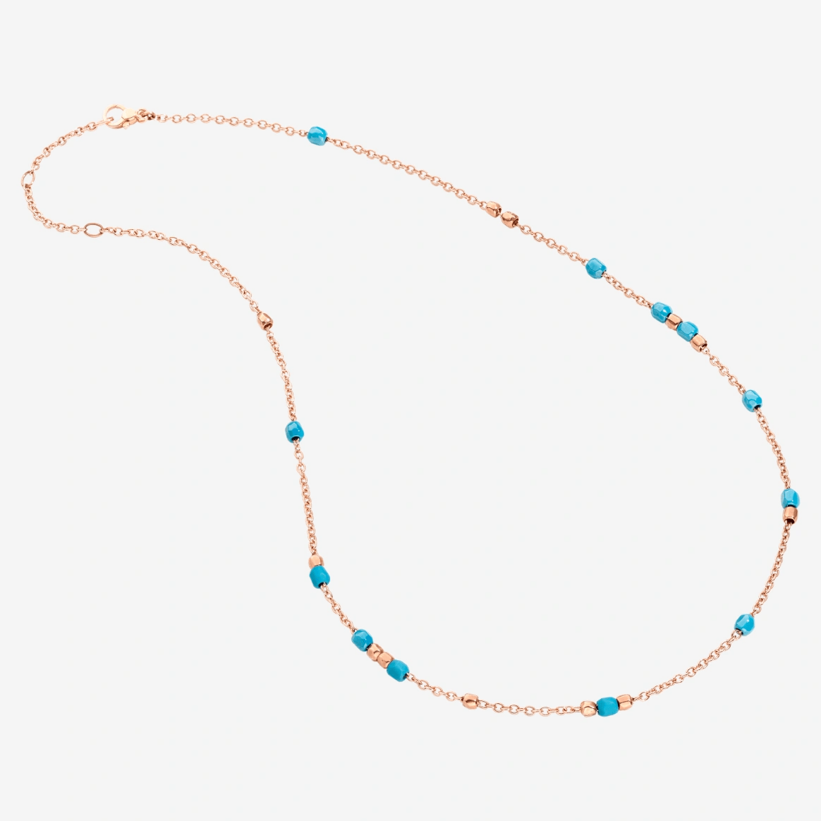 DoDo Mini Granelli Necklace Turquoise Ceramics and Rose Gold - Orsini Jewellers