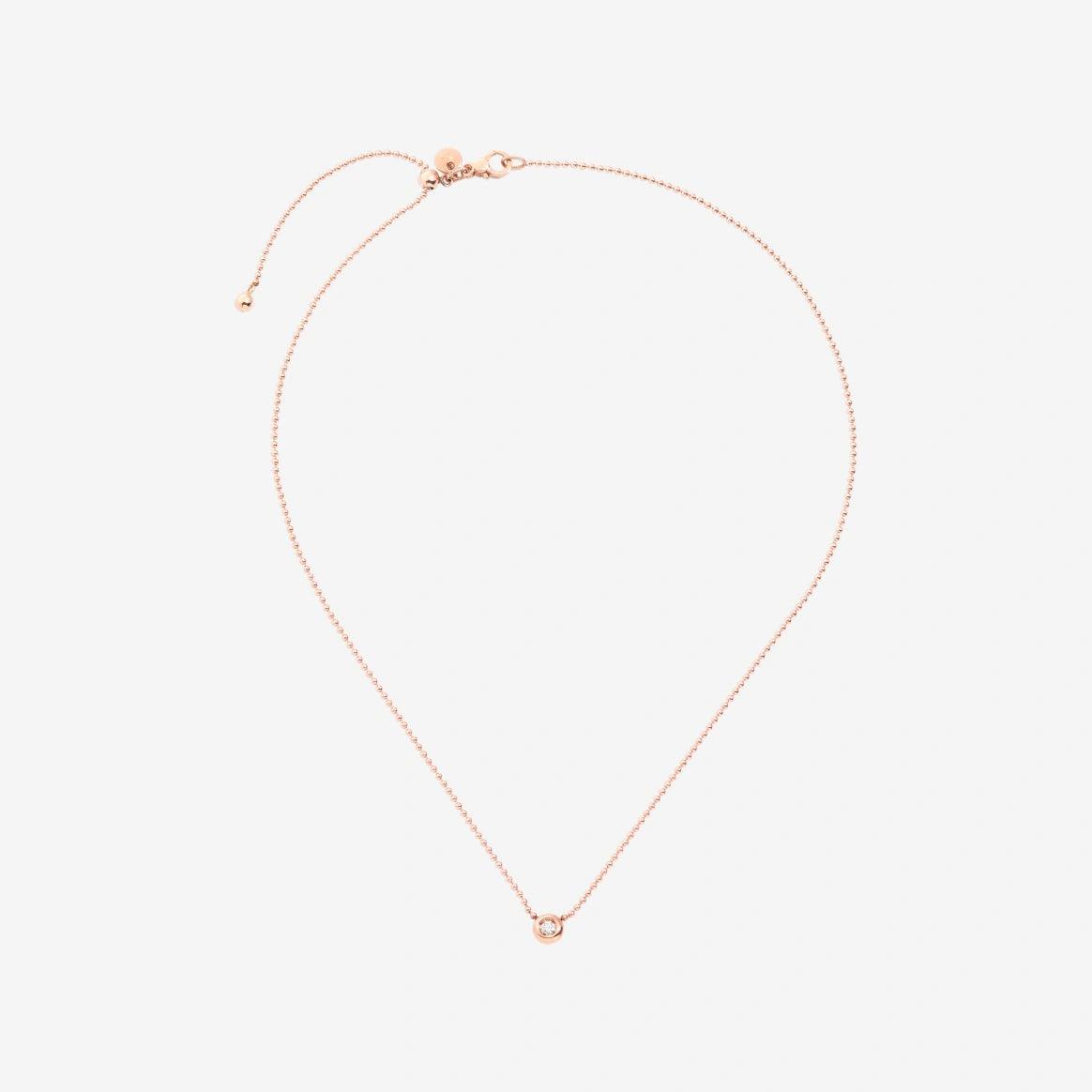 DoDo Necklace BOLLICINE 9k Rose Gold with White Diamond - Orsini Jewellers