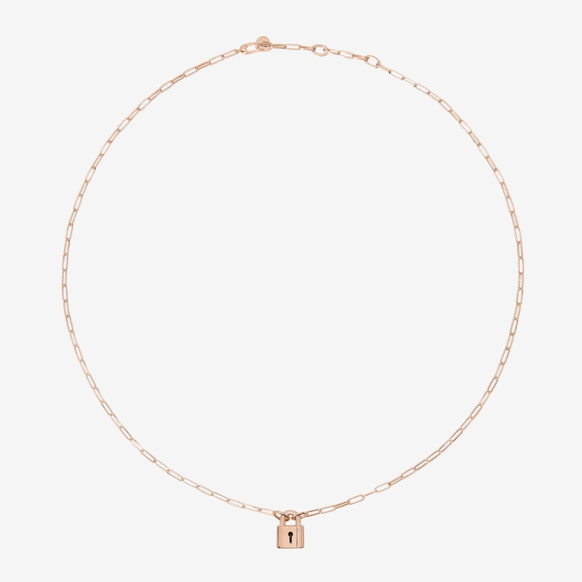 DoDo Necklace LOCK 18K Rose Gold Plated Silver - Orsini Jewellers