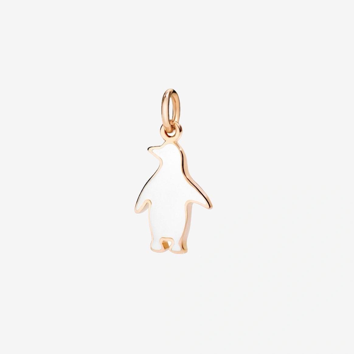 DoDo Penguin Charm White Enamel Rose Gold - Orsini Jewellers