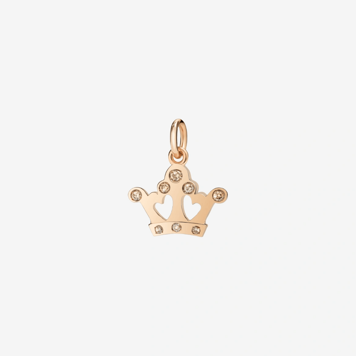 DoDo Queen Crown Charm Rose Gold and Brown Diamonds - Orsini Jewellers