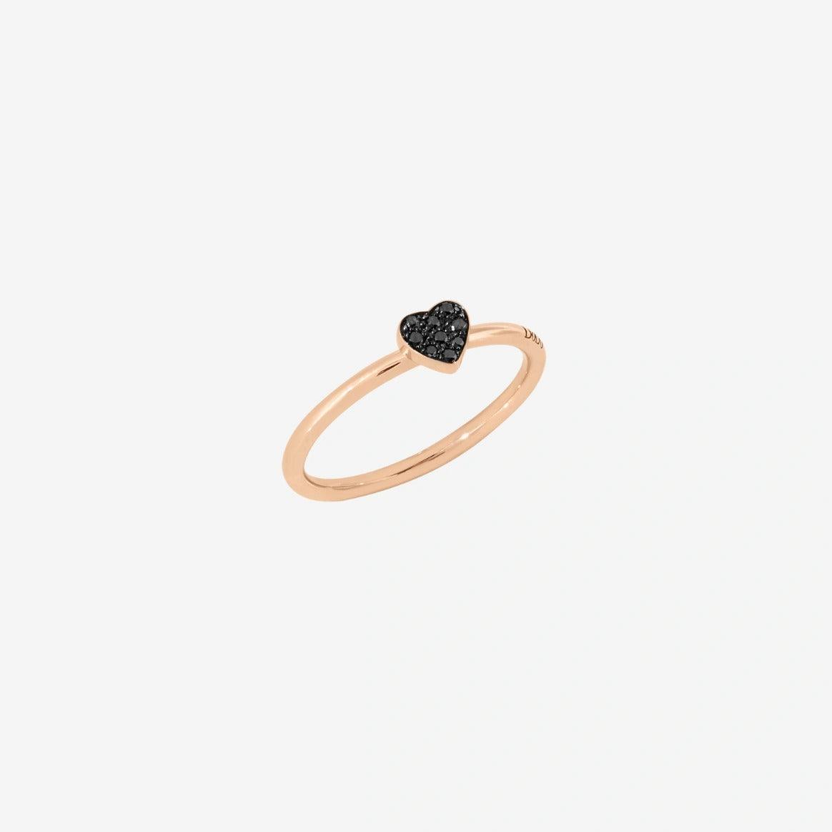 DoDo Ring CUORE (HEART) Black Diamonds Rose Gold Mini - Orsini Jewellers