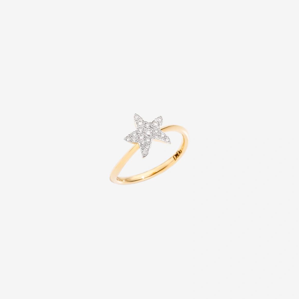 DoDo Ring STAR Yellow Gold with Diamonds - Large - Orsini Jewellers