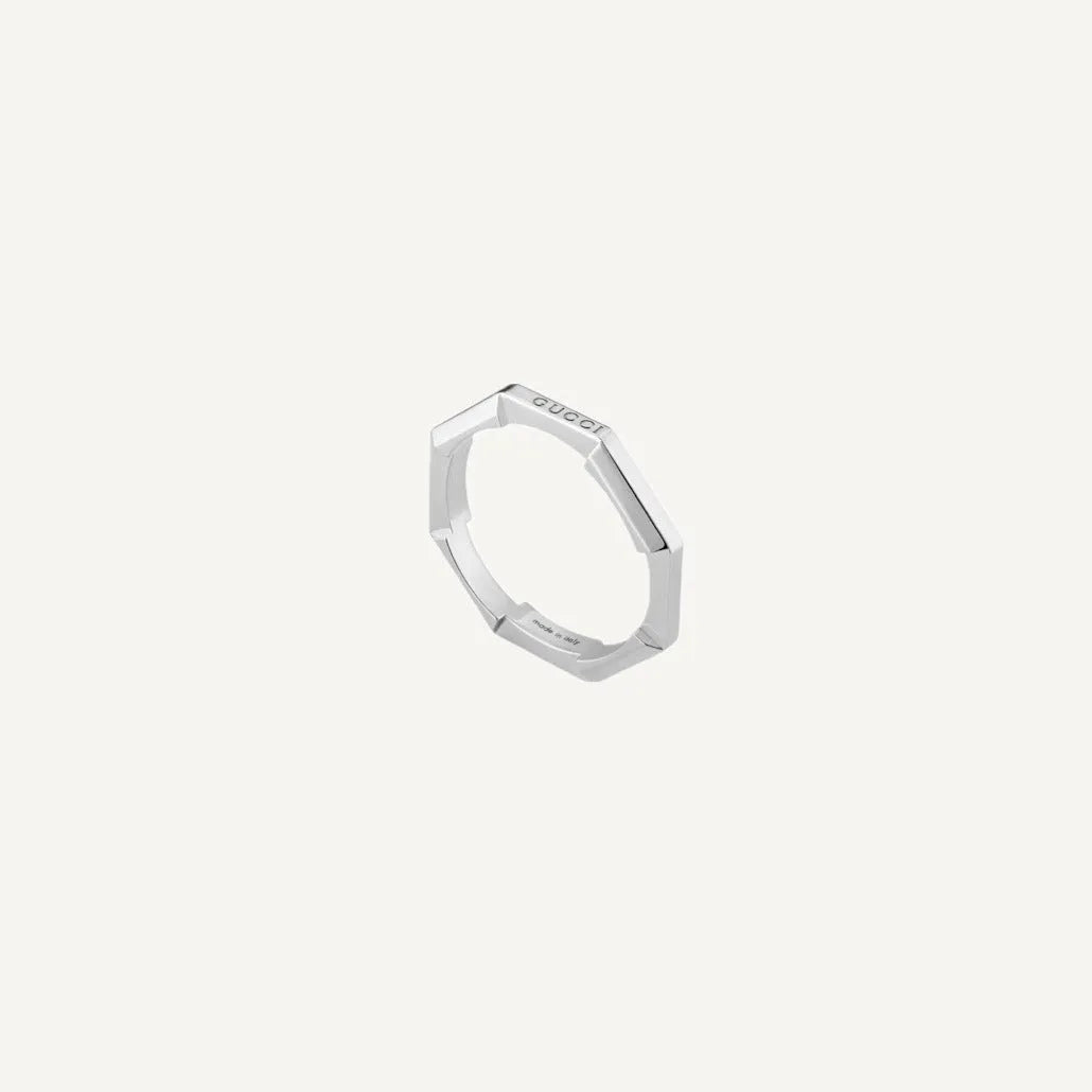 Gucci Link to Love Ring in 18k White Gold (3mm) - Orsini Jewellers