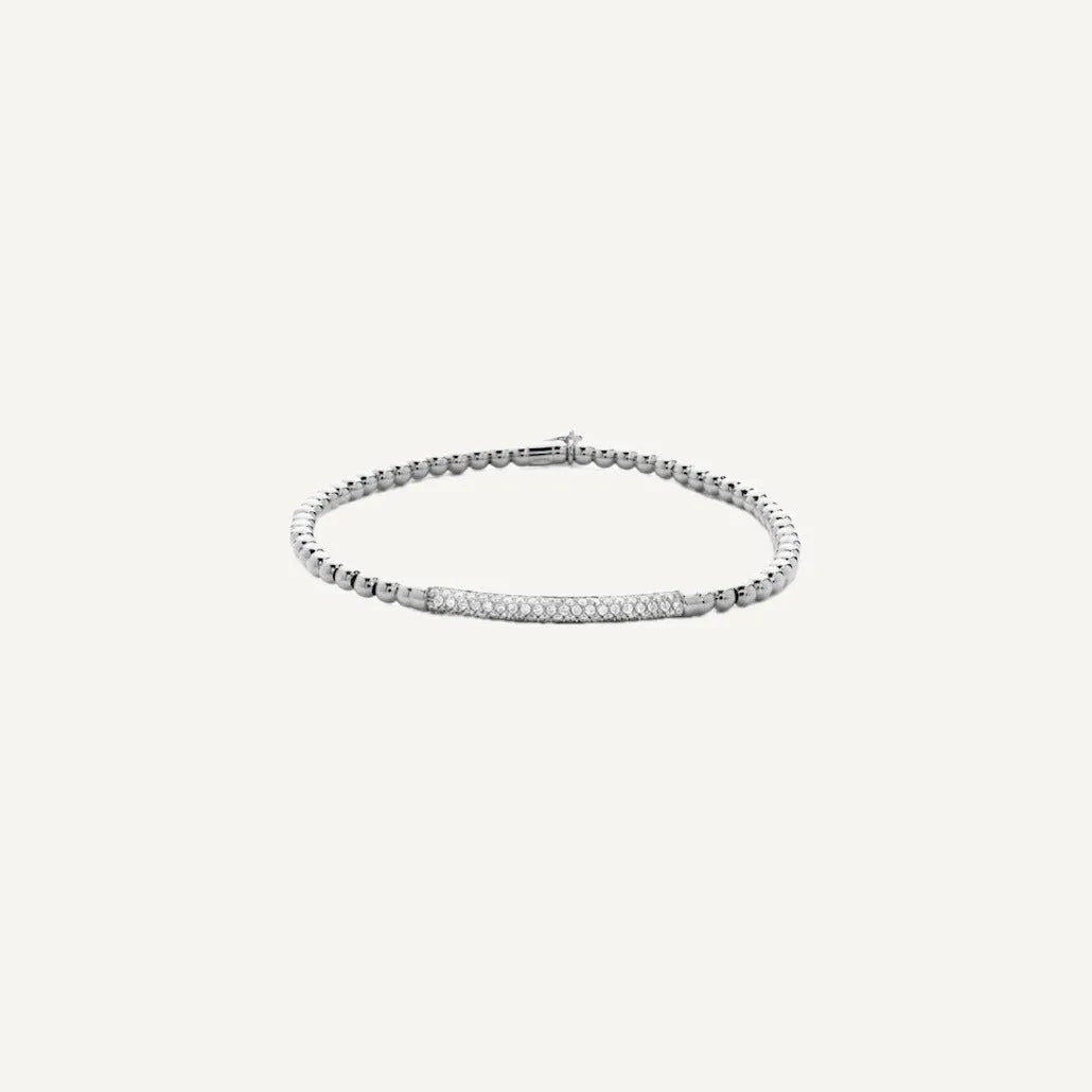 Hulchi Belluni Tresore 18k White Gold Diamond Stretch Bracelet - Orsini Jewellers