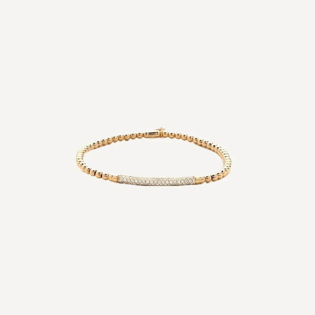 Hulchi Belluni Tresore Diamond Yellow Gold Stretch Bracelet - Orsini Jewellers