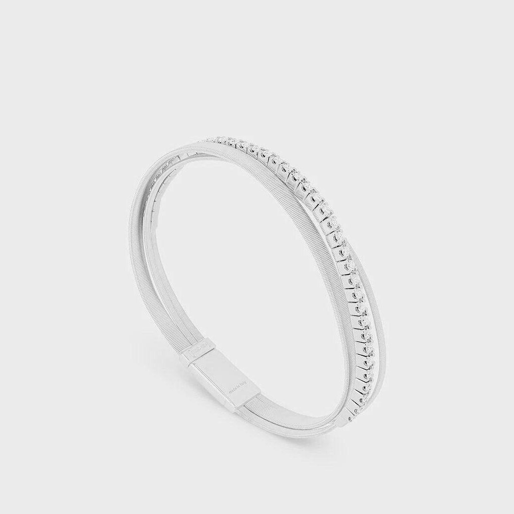 Marco Bicego Goa 18k White Gold Diamond Bracelet 3 Strand - Orsini Jewellers