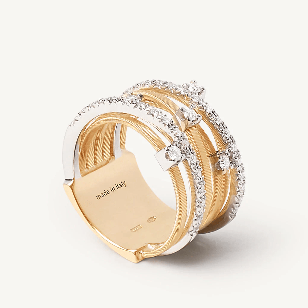 Marco Bicego Goa 18k Yellow Gold Diamond Ring 7 Strand - Orsini Jewellers