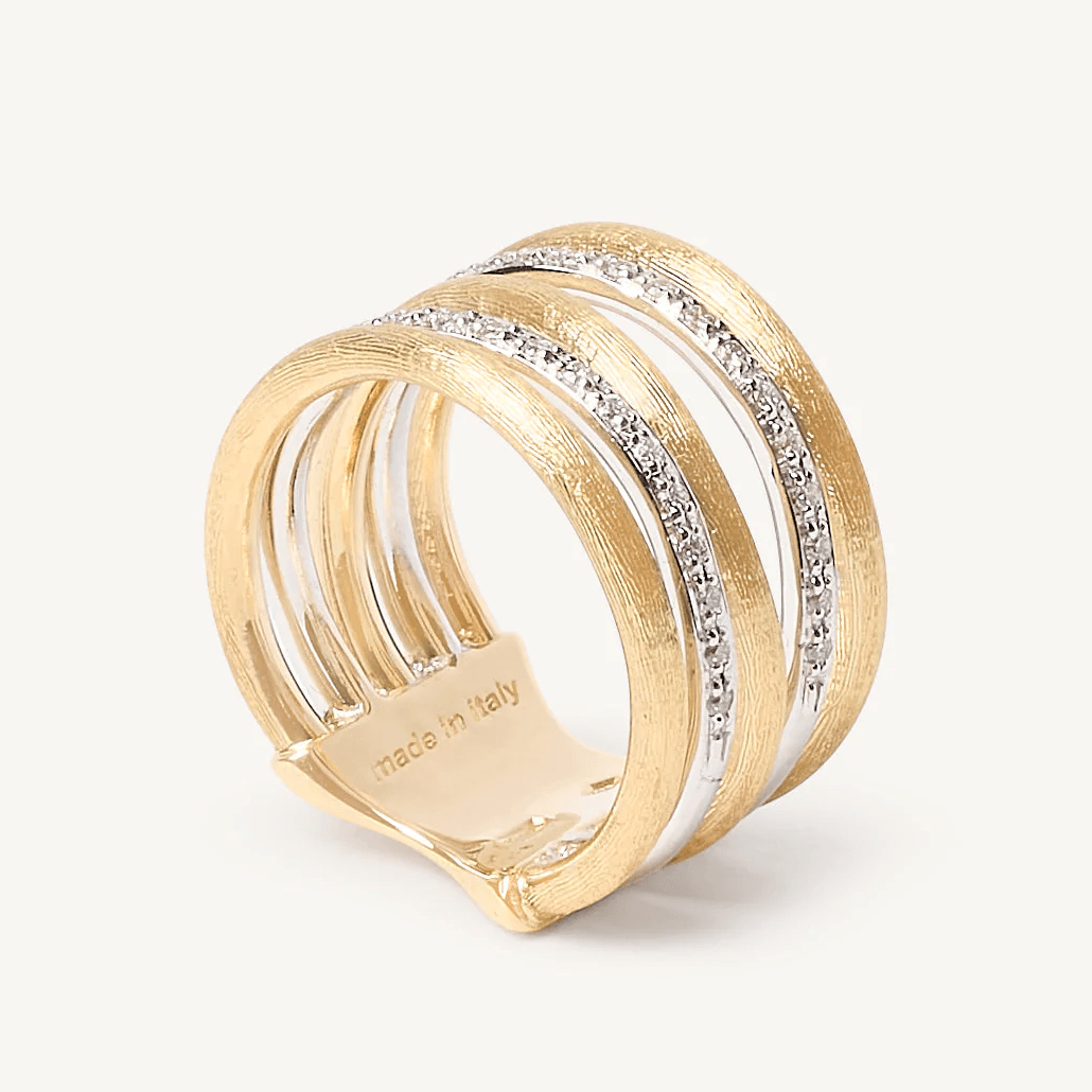 Marco Bicego Jaipur Link Yellow and White Gold Ring with Diamonds - Orsini Jewellers