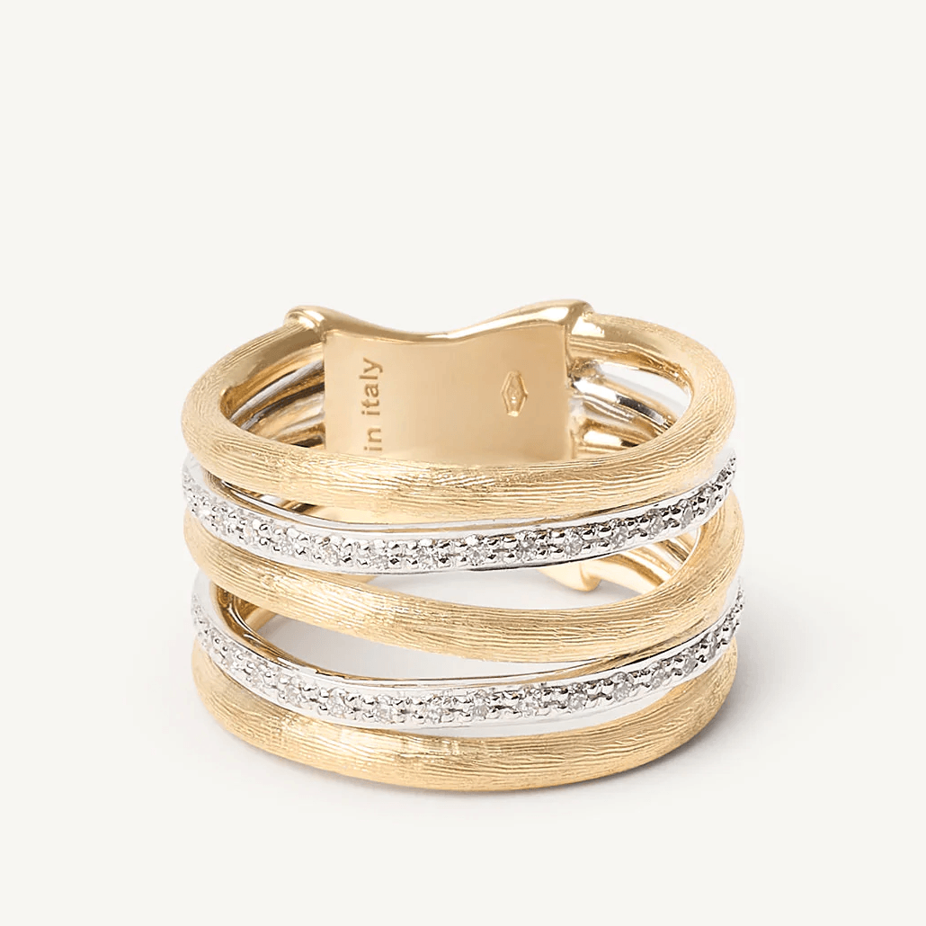 Marco Bicego Jaipur Link Yellow and White Gold Ring with Diamonds - Orsini Jewellers