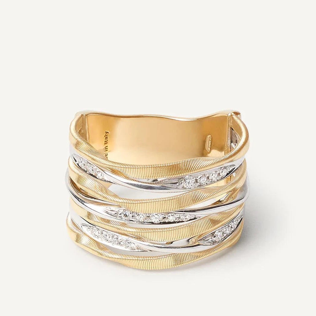 Marco Bicego Marrakech Onde Ring 7-strand 18k Gold with Diamonds - Orsini Jewellers