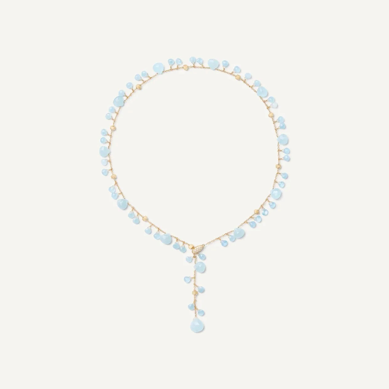 Marco Bicego Paradise 18K Yellow Gold Aquamarine Lariat Necklace - Orsini Jewellers