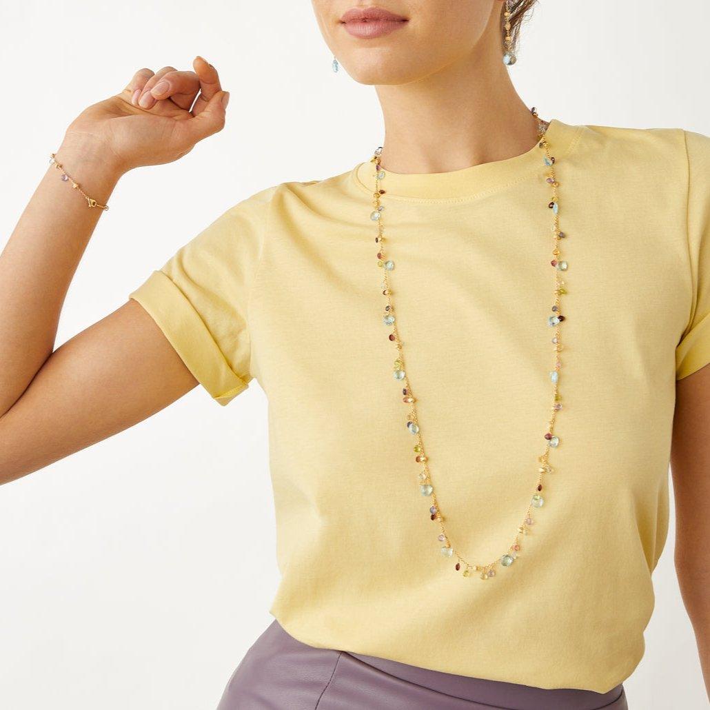 Marco Bicego Paradise Necklace Gemstones and 18k Yellow Gold - Orsini Jewellers