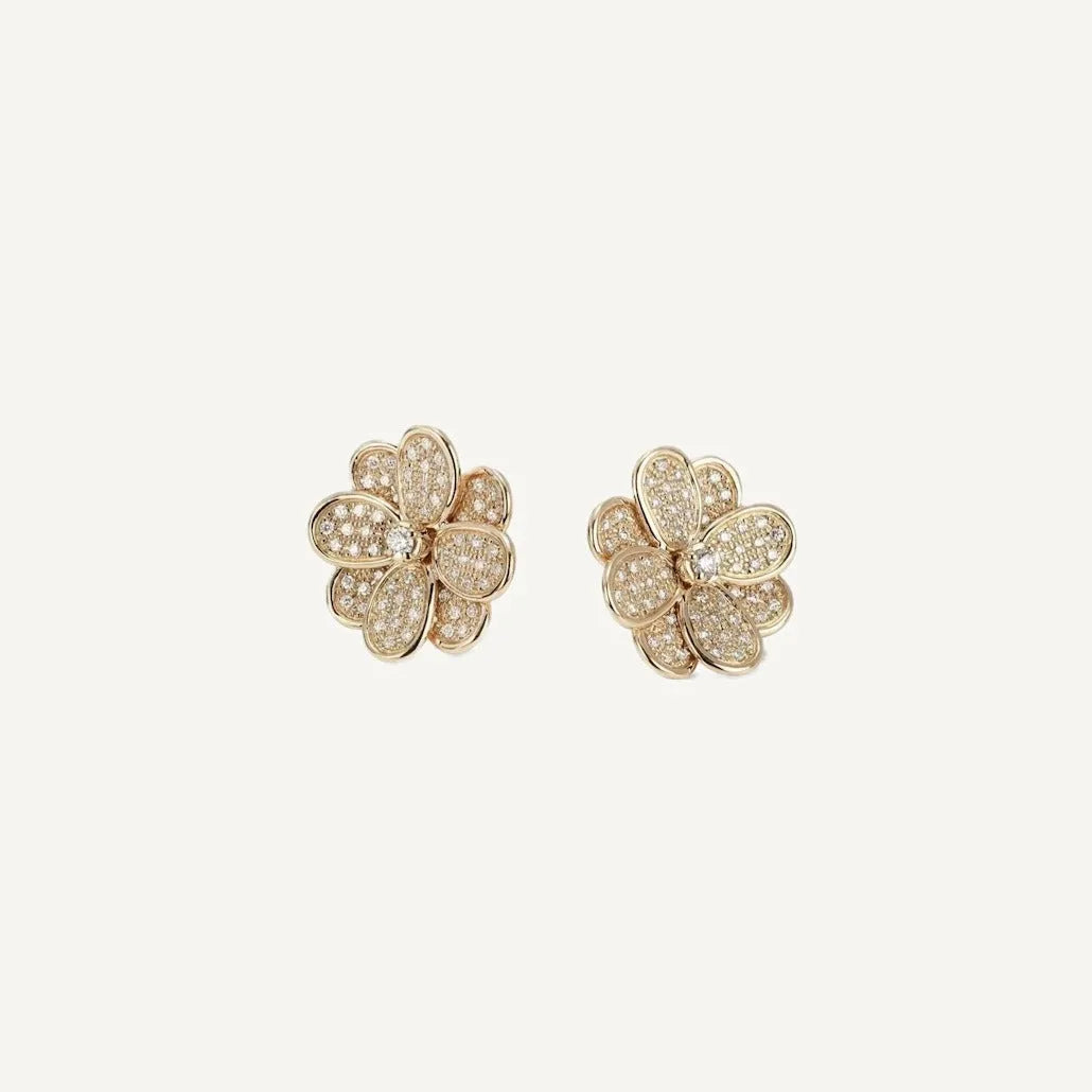 Marco Bicego Petali 18k Gold Pavè Diamond Earrings - Orsini Jewellers