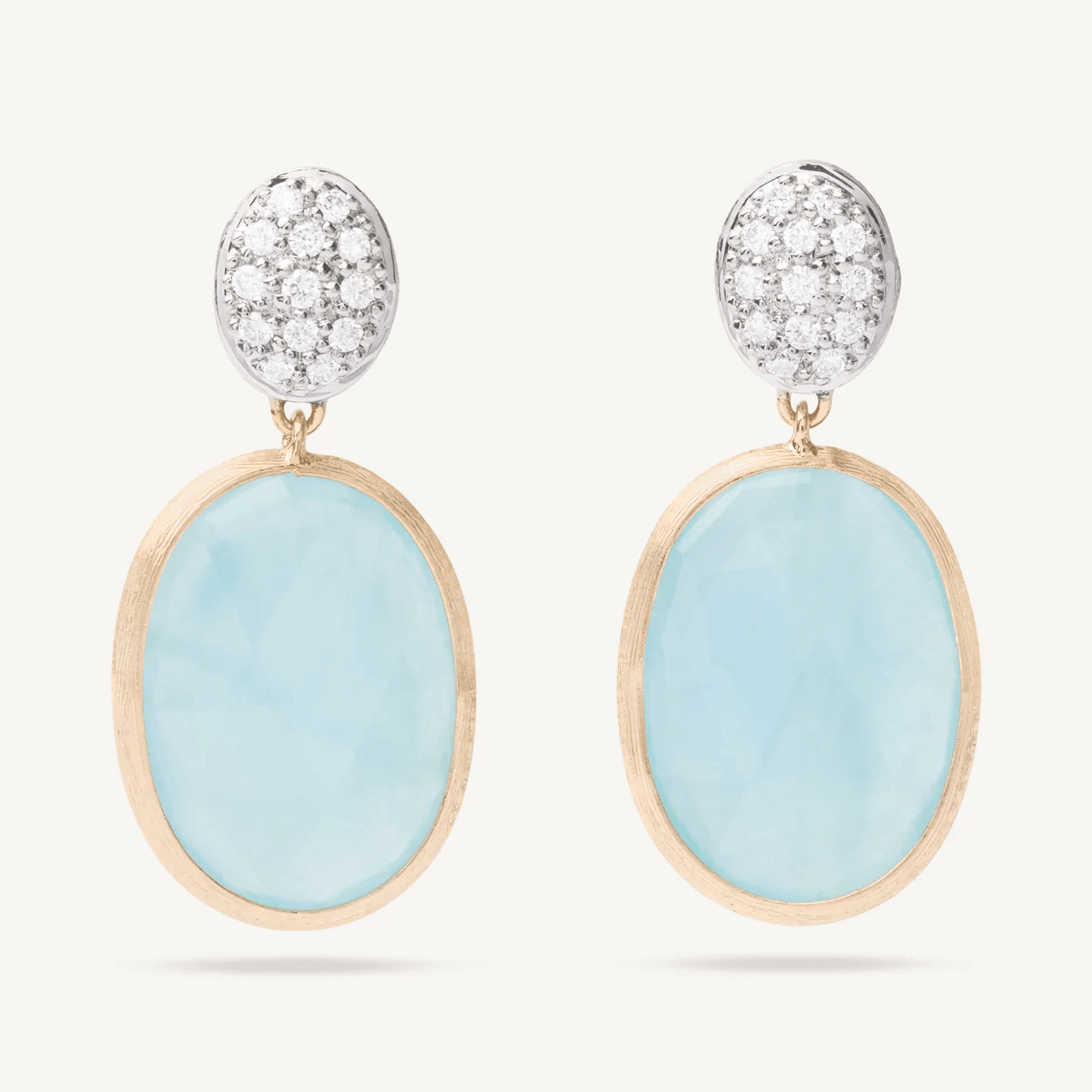 Marco Bicego Siviglia Aquamarine and Diamond 18k Gold Earrings - Orsini Jewellers