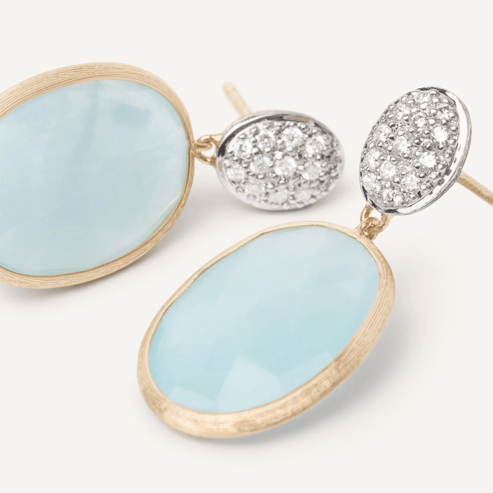 Marco Bicego Siviglia Aquamarine and Diamond 18k Gold Earrings - Orsini Jewellers