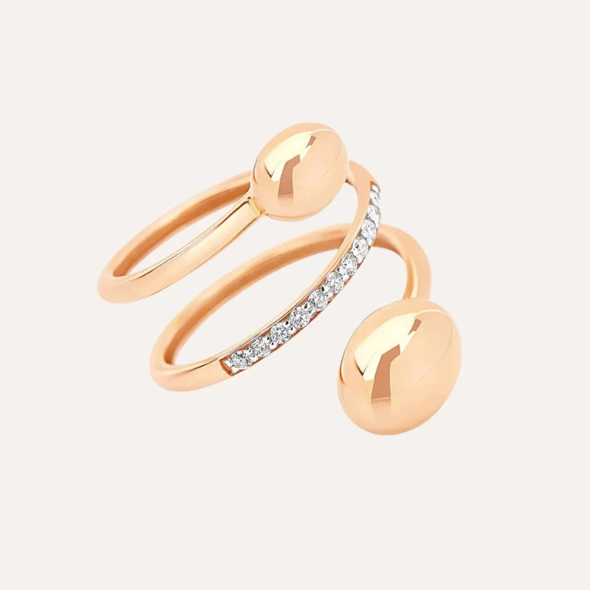 Nanis Elite Rose Gold and Diamonds Spiral Ring - Orsini Jewellers