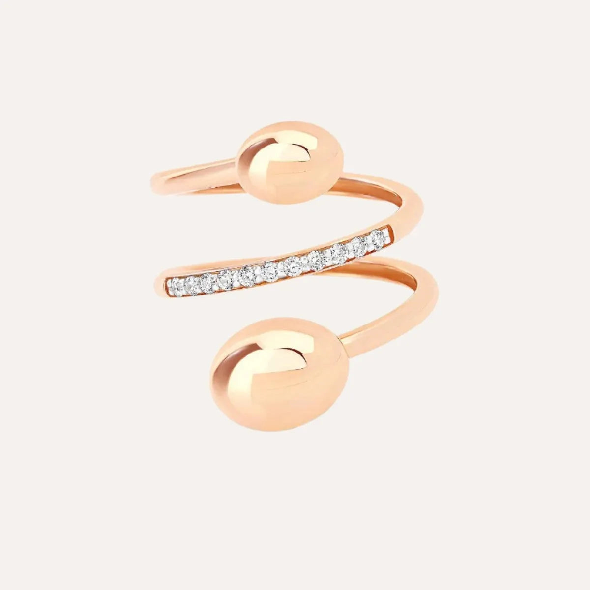 Nanis Elite Rose Gold and Diamonds Spiral Ring - Orsini Jewellers