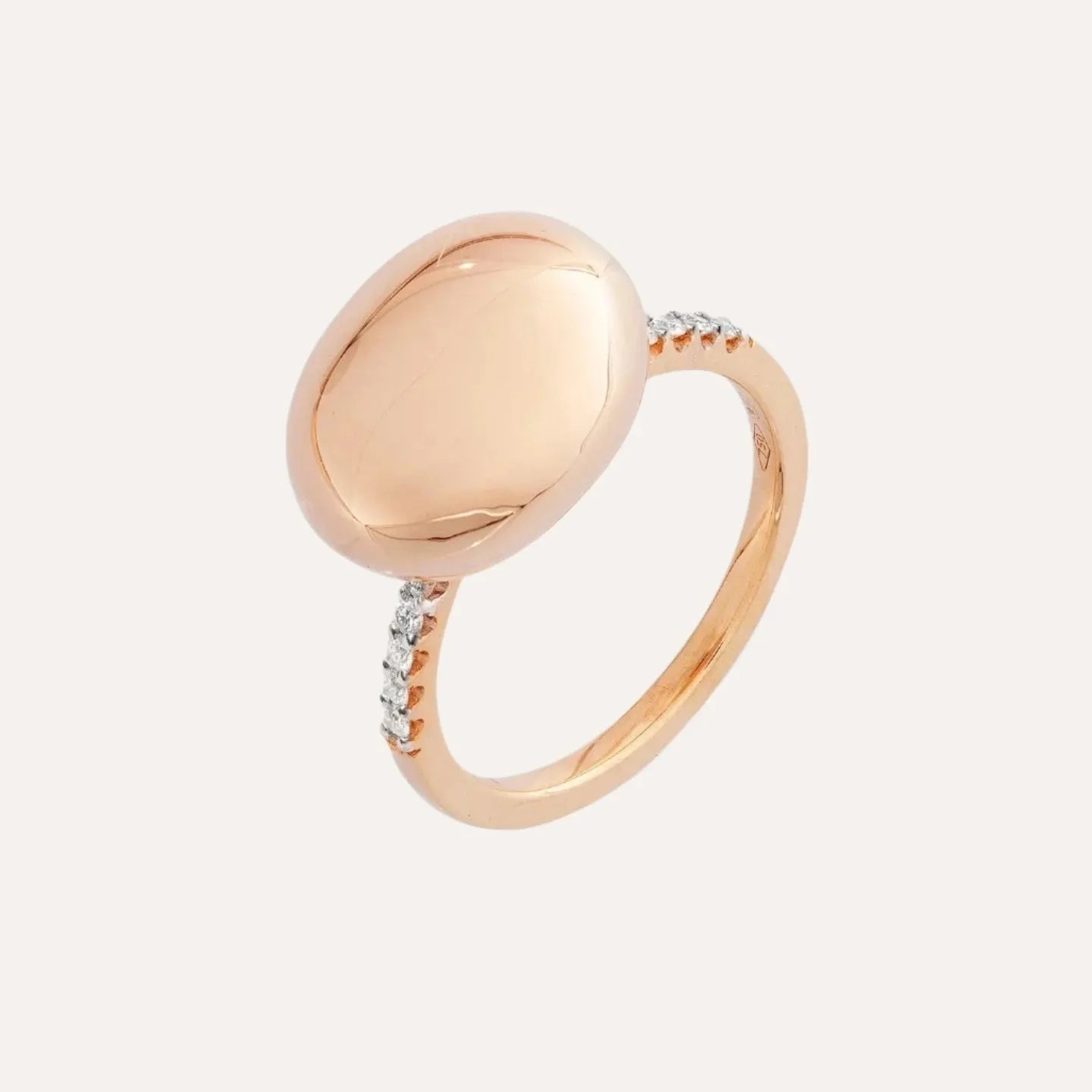 Nanis Elite Rose Gold Boule and Diamonds Pavé Ring (Large) - Orsini Jewellers