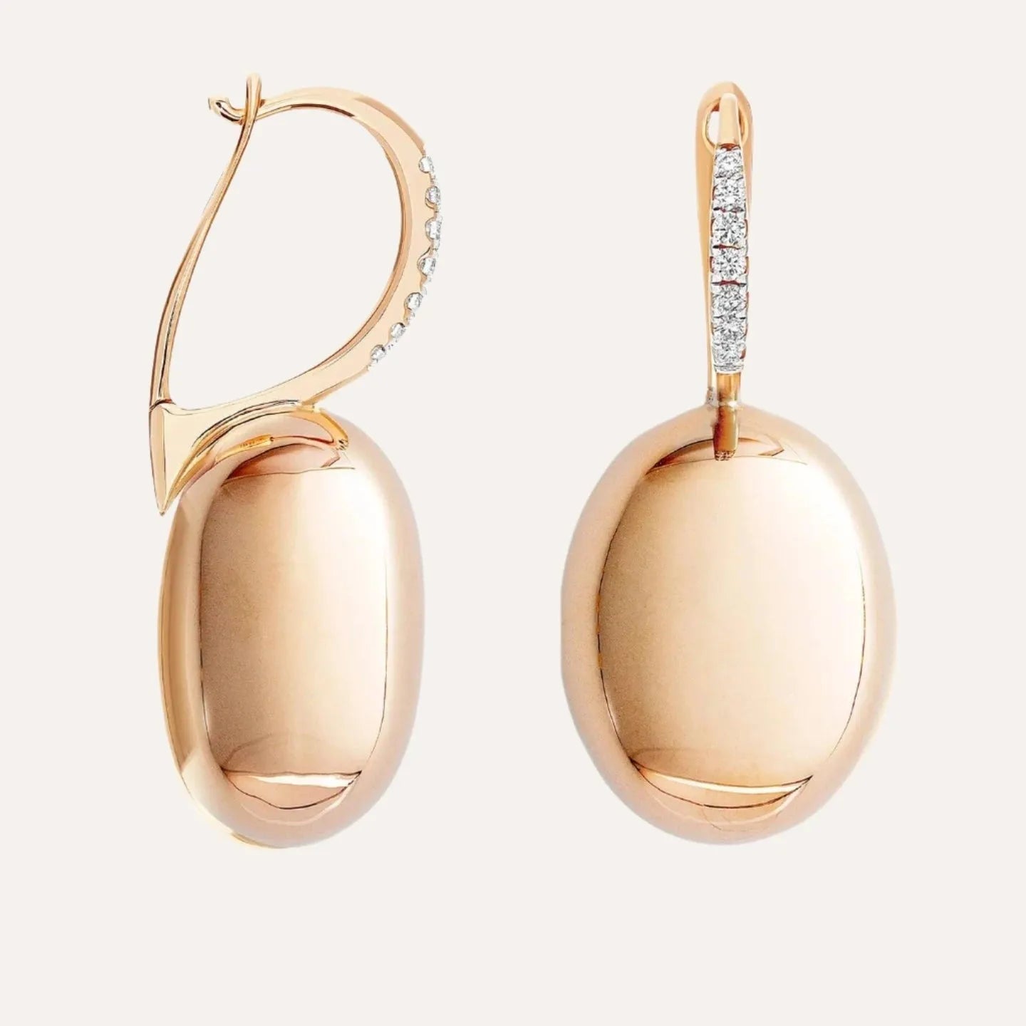 Nanis Elite Rose Gold Boules Earrings with Diamonds (Large) - Orsini Jewellers