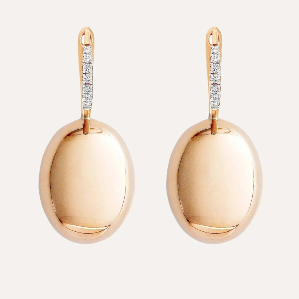 Nanis Elite Rose Gold Boules Earrings with Diamonds (Large) - Orsini Jewellers