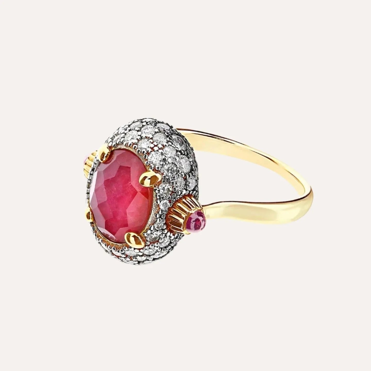 Nanis Gold, Rubies, Diamonds and Rock Crystal Double Face Ring (Medium) - Orsini Jewellers