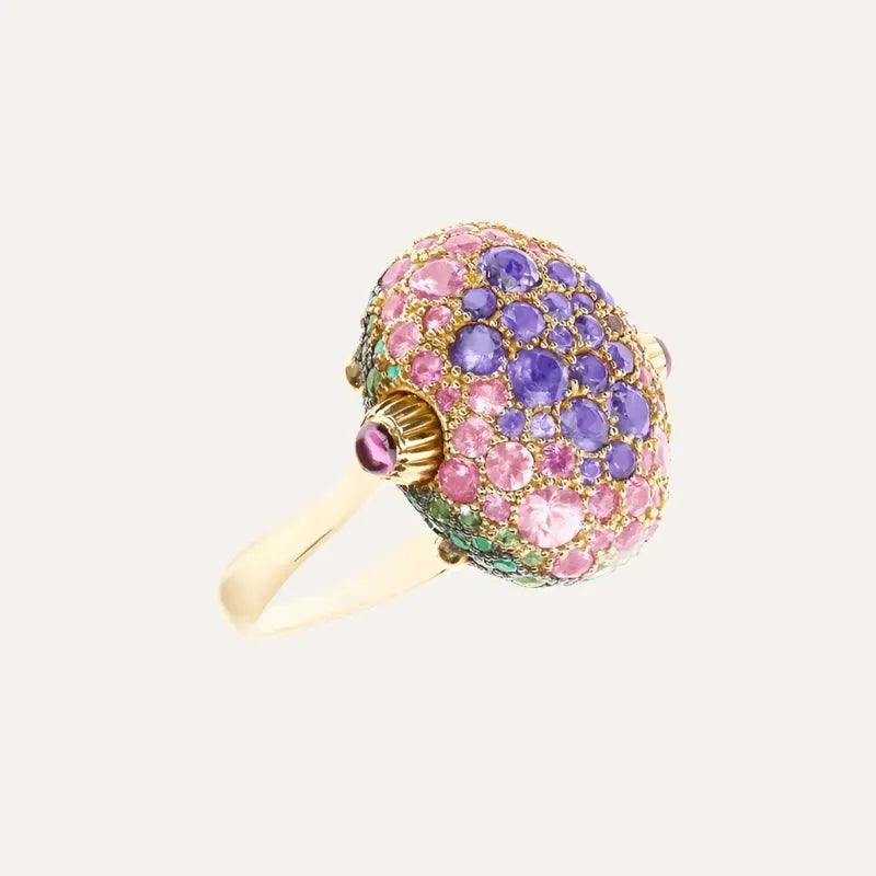 Nanis Gold, Sapphire, Amethyst, Green Labradorite and Rock Crystal Double Face Ring (Large) - Orsini Jewellers