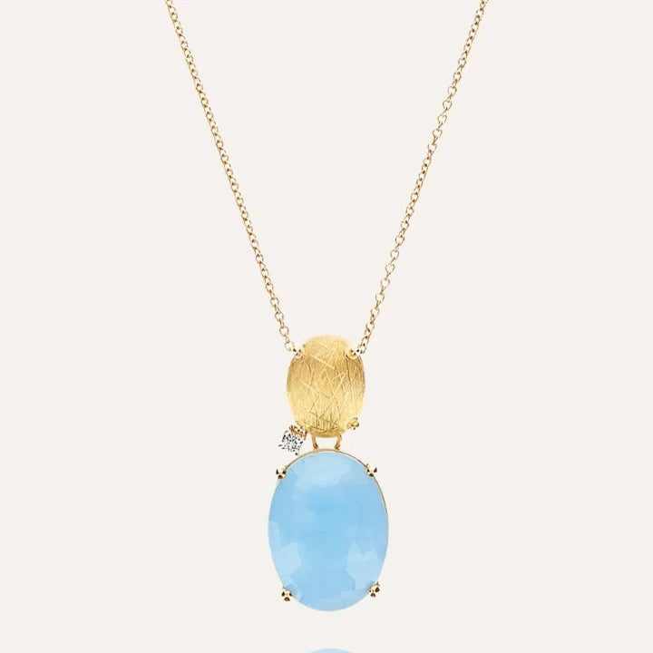 Nanis Ipanema Aquamarine and Gold Pendant with Diamond Detail - Orsini Jewellers