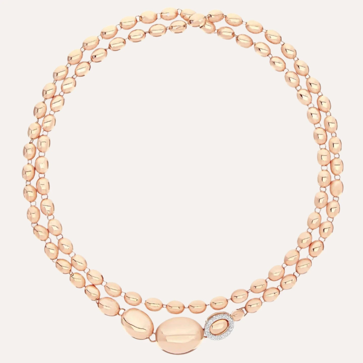 Nanis Ivy Rose Gold Boules and Diamonds Iconic Convertible Necklace - Orsini Jewellers