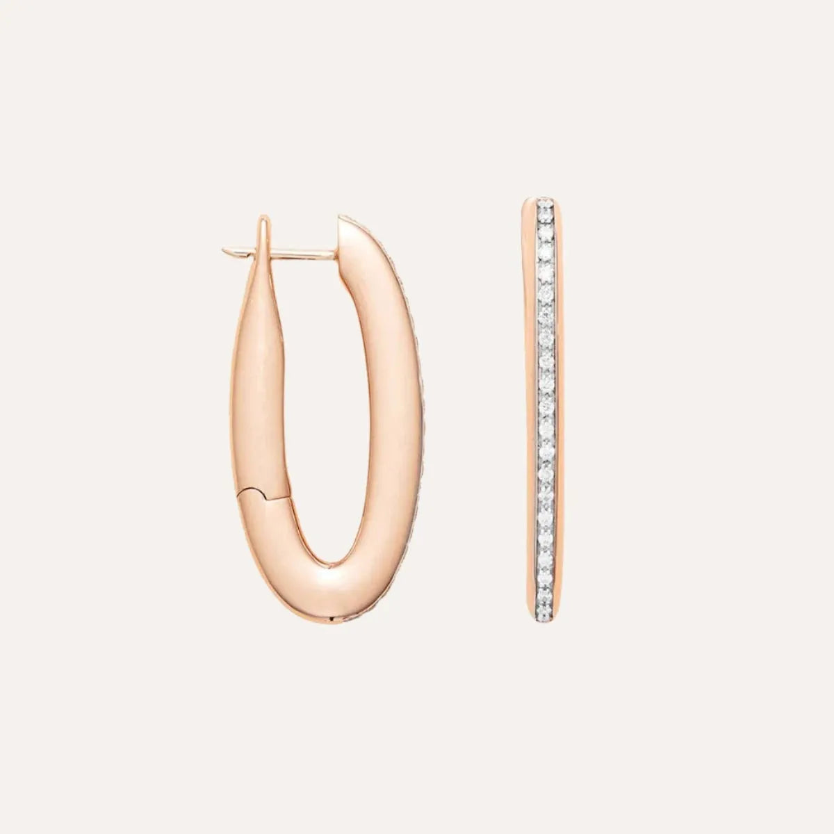 Nanis Libera Icon Small Rose Gold Oval Earrings with Diamonds - Orsini Jewellers