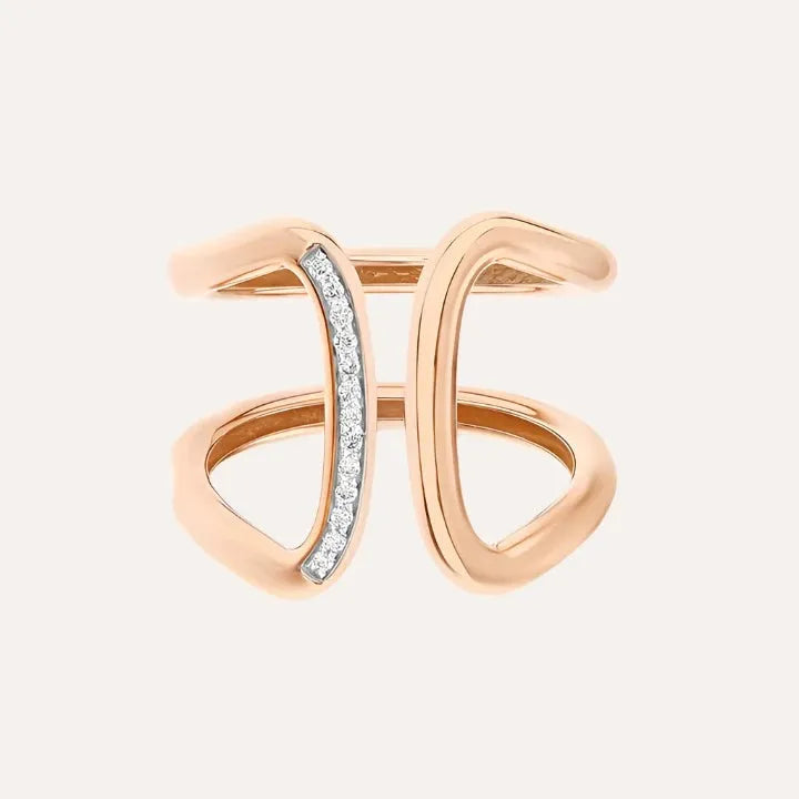 Nanis Libera Rose Gold and Diamonds Design Band Ring - Orsini Jewellers