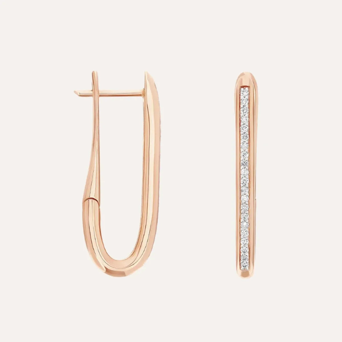 Nanis Libera Rose Gold and Diamonds Medium Square Hoop Earrings - Orsini Jewellers