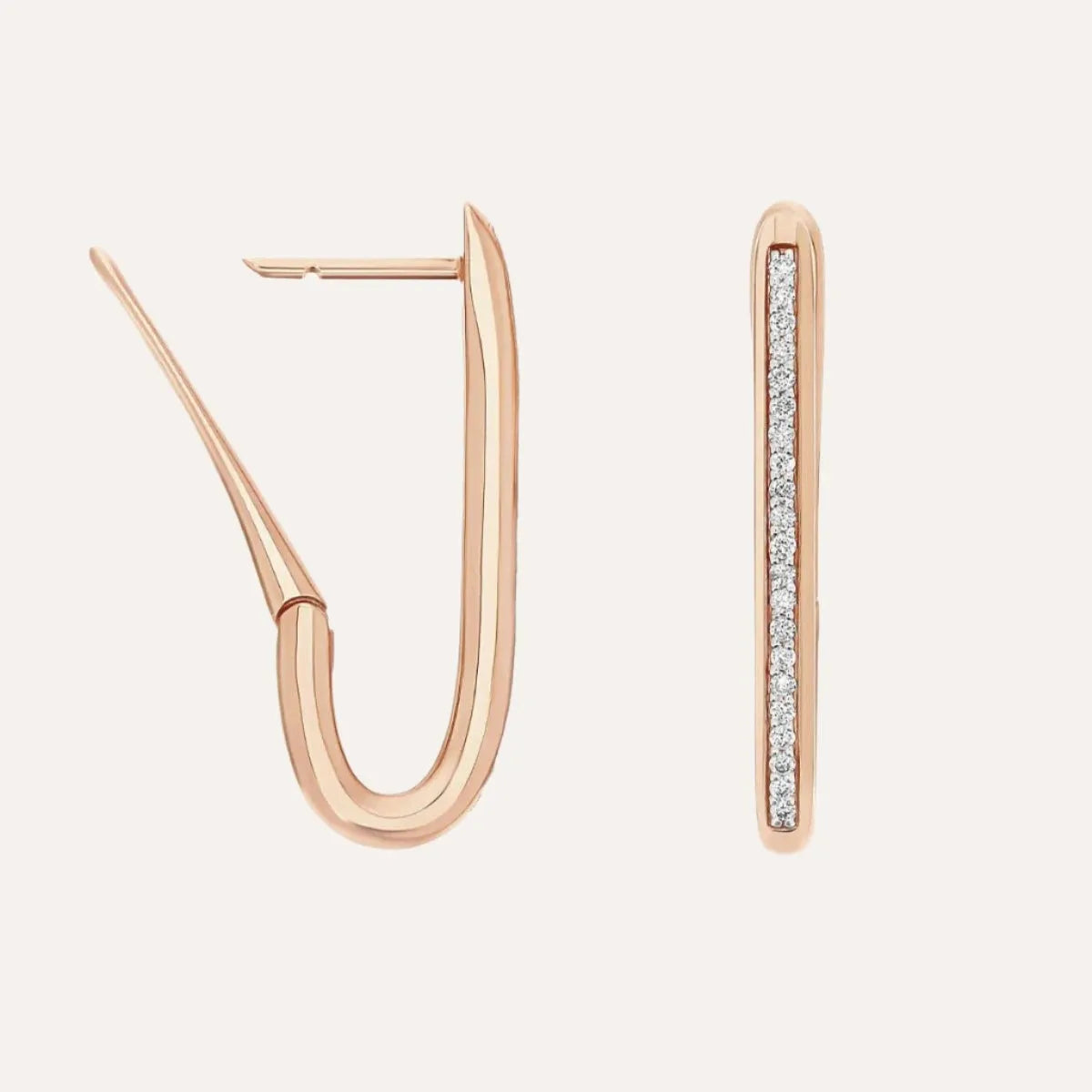 Nanis Libera Rose Gold and Diamonds Medium Square Hoop Earrings - Orsini Jewellers