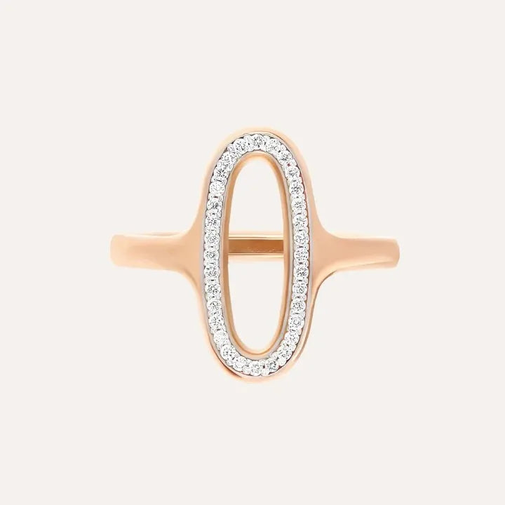 Nanis Libera Rose Gold and Diamonds Oval Signet Ring - Orsini Jewellers