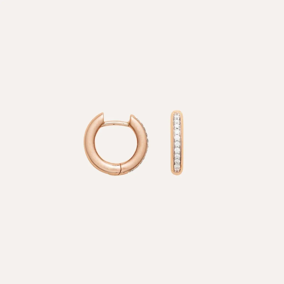 Nanis Libera Rose Gold and Diamonds Small Hoop Earrings - Orsini Jewellers