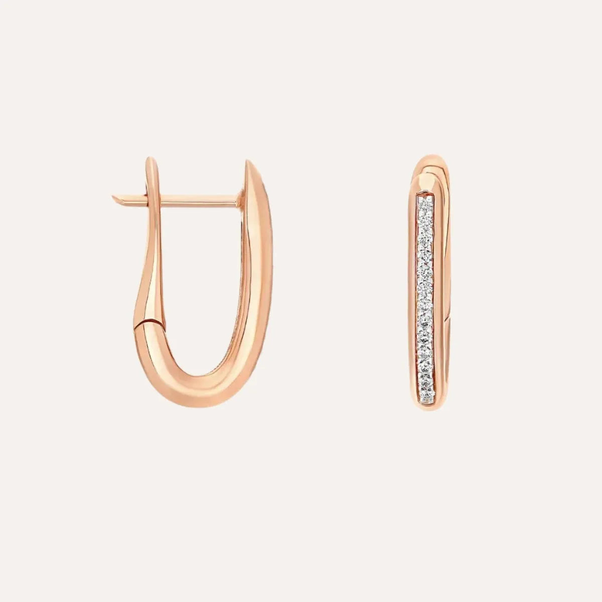 Nanis Libera Rose Gold and Diamonds Small Square Hoop Earrings - Orsini Jewellers