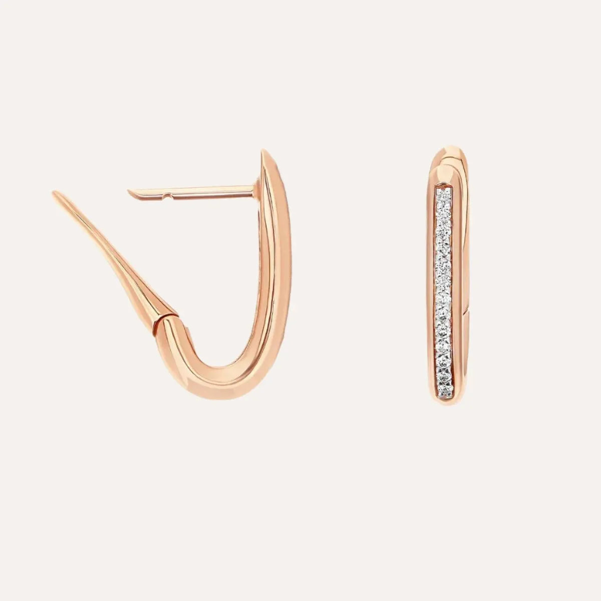 Nanis Libera Rose Gold and Diamonds Small Square Hoop Earrings - Orsini Jewellers