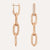 Nanis Libera Rose Gold Small Square Earrings With Chain Element - Orsini Jewellers