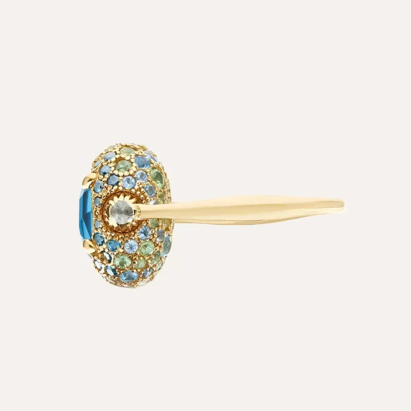 Nanis London Blue Topaz and Blue Diamond Double Face Ring (Medium) - Orsini Jewellers