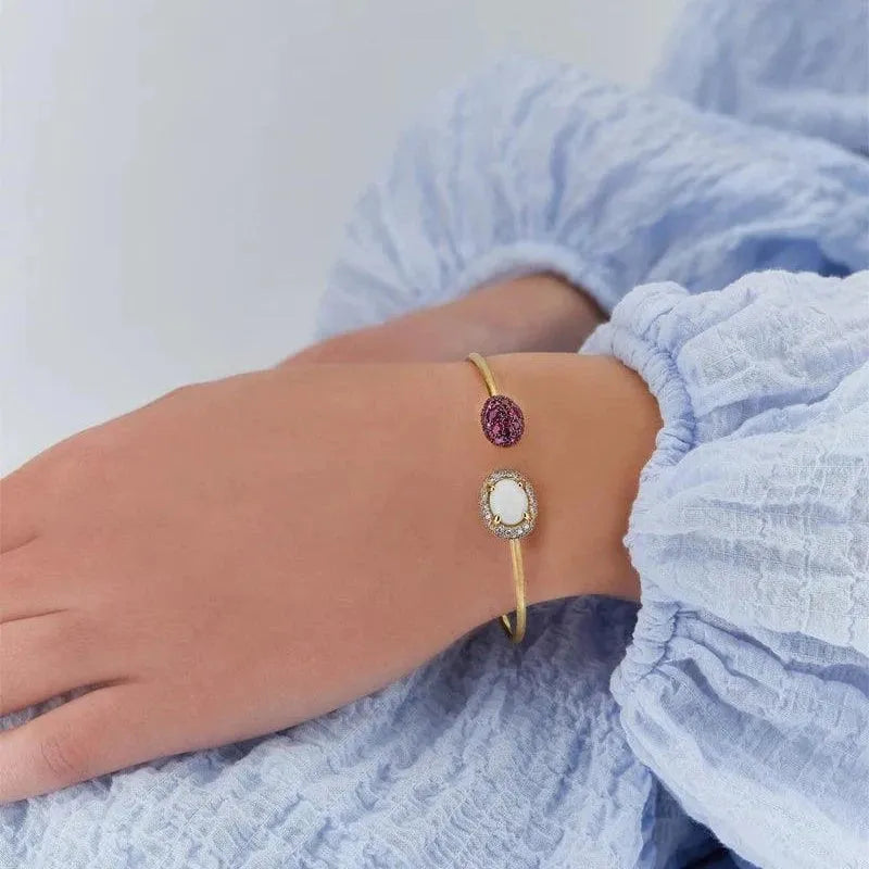 Nanis Reverse Gold, Pink Sapphires, Rubies, White Australian Opal and Diamonds Bracelet - Orsini Jewellers